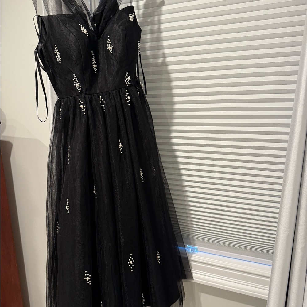 Mac Duggal Black Dress with White Label